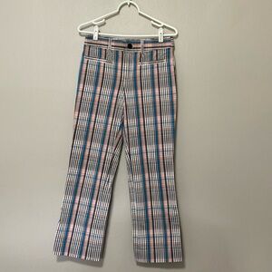 Maeve by Anthropologie Pants Multi Color Plaid Cropper Size 0 NWOT